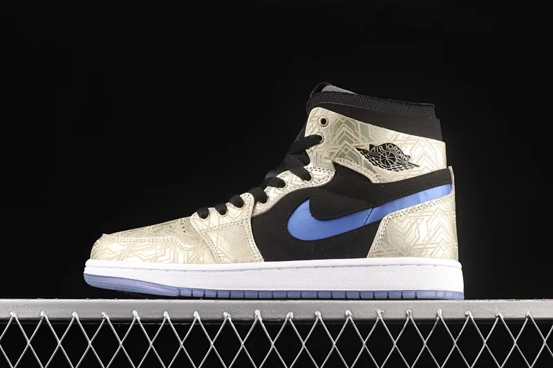 All categories Air Jordan Jordan series basketball shoes Air Jordan 1 High Air Jordan 1 Zoom CMFT AJ1 Joe 1 black gold blue hook basketball shoes DQ0659-700